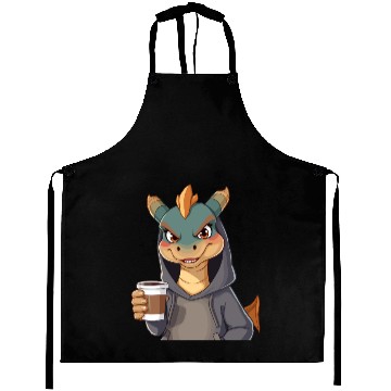 Discover Dragon Character in Cozy Aprons with Coffee