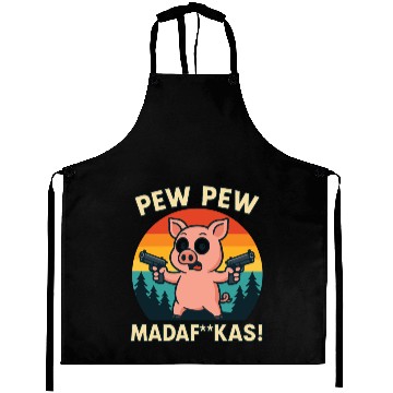 Discover Pew Pew Pig with Guns Aprons