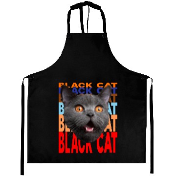 Discover Black Cat Angry Look Aprons