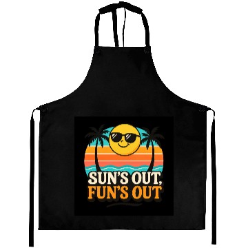Discover Sun’s Out, Fun’s Out – Retro Beach Vibes Graphic Aprons