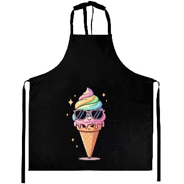 Discover Cooler Than Ice Cream Pun Aprons