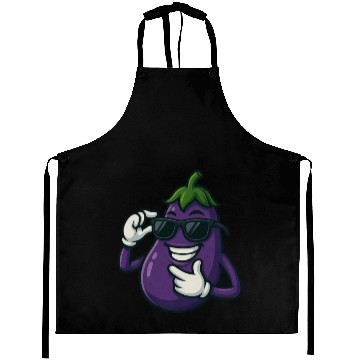 Discover Cool eggplant vegetable design with sunglasses car Aprons