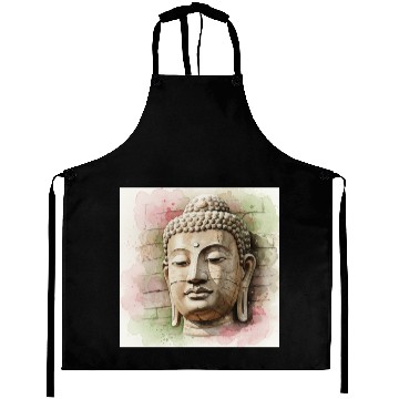 Discover Ethereal Buddha Face Art Aprons