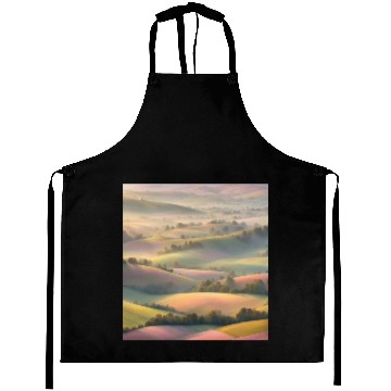 Discover Pastel Rolling Hills Landscape Aprons