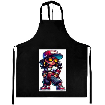 Discover Street Dance Rap Girl Aprons