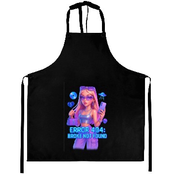 Discover Y2K Rich Girl - ERROR 404 Bold Aesthetic Aprons