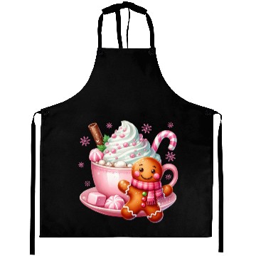 Discover Whimsical Holiday Hot Chocolate Scene Aprons