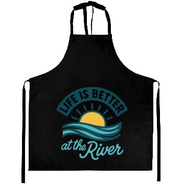 Discover Life Is Better at the River | Blue Summer Nature Aprons