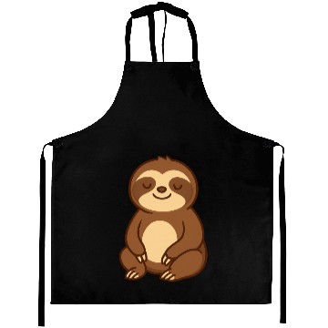 Discover Cute Relaxed Sloth Cartoon Aprons