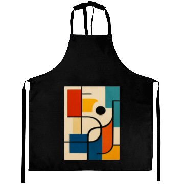 Discover Geometric Abstract Color Composition Aprons