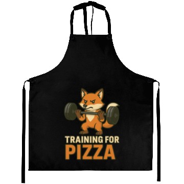 Discover Funny Gym Aprons Training for Pizza Workout Fox