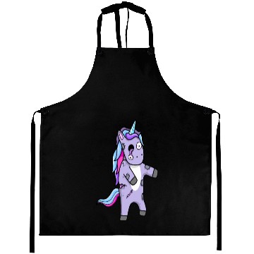 Discover Cute Zombie Unicorn Plush Design Aprons