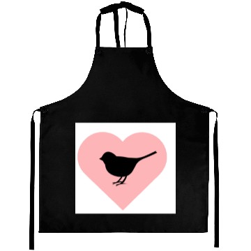 Discover Silhouette Bird Heart Design Aprons