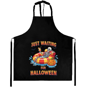 Discover Cool Spooky Just Waiting For Halloween Skeleton Aprons