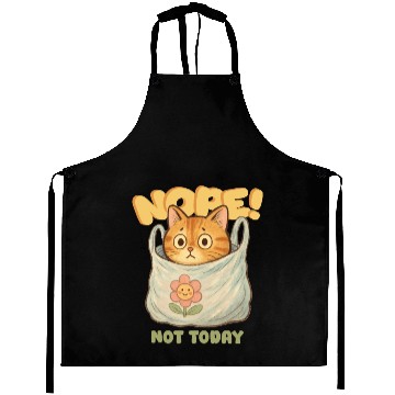 Discover Cute Cat Wrapped in Laundry with Affirmation Aprons