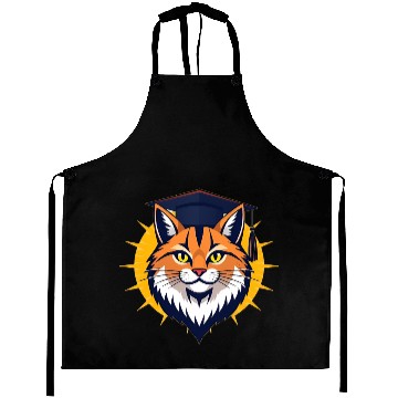 Discover Back to school cat orange Aprons