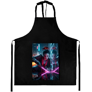 Discover Cyberpunk Samurai Girl Aprons