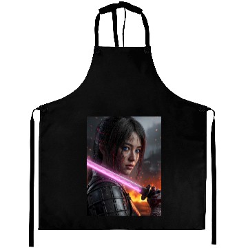 Discover Cyberpunk Samurai Girl Aprons