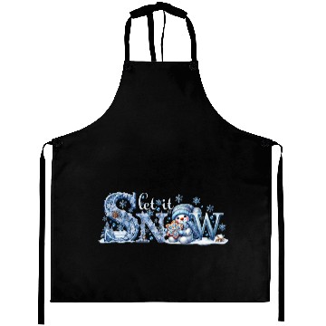 Discover Let it Snow Aprons, Winter Lover Snowman Aprons