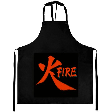 Discover Fiery Ink Brush Art Aprons