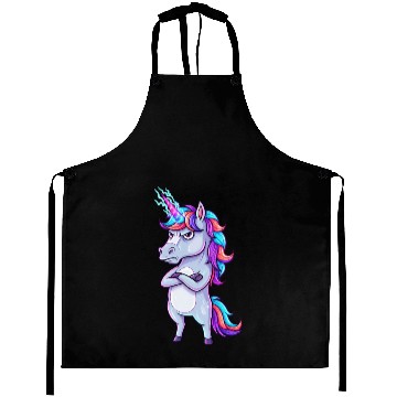 Discover Grumpy Unicorn: Sparkle & Sarcasm! Aprons