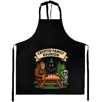 Discover Cryptid Family Reunion Aprons