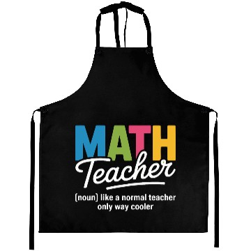 Discover Colorful Math Teacher Illustration Aprons