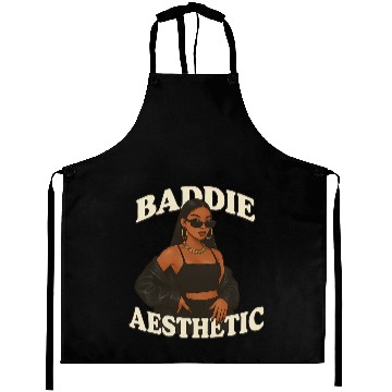 Discover Bold Black Girl Aesthetic Illustration Aprons