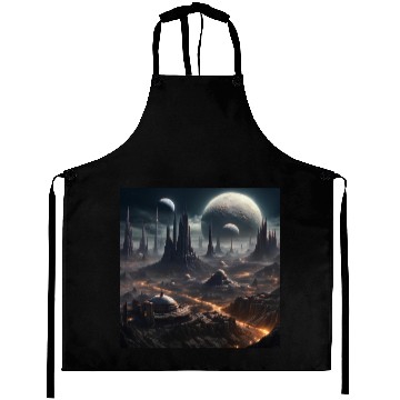Discover Dark World: Alien Planet Landscape Aprons