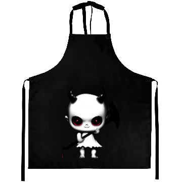 Discover Cute Demon Baby with Horns and Bat Wings Aprons