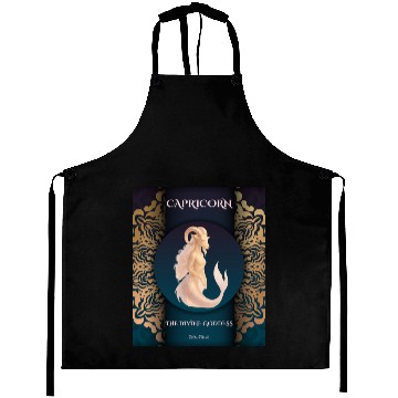Discover Capricorn Divine Goddess Illustration Aprons