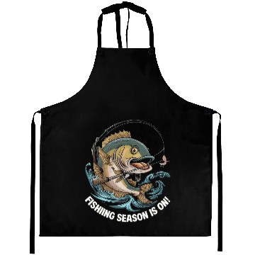 Discover Fishing Fish with Hook and Water Splash Aprons