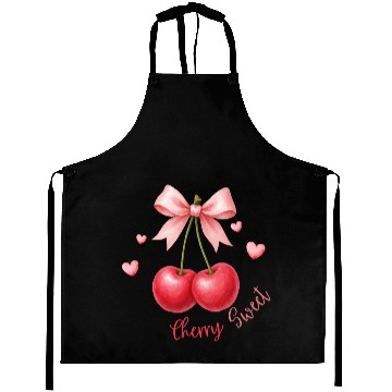 Discover Cherry Heart Bow Design Aprons