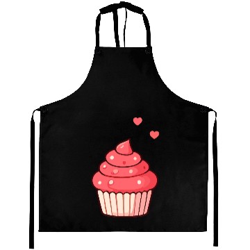 Discover Charming Pink Swirl Cupcake Design Aprons