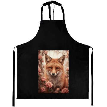 Discover Red Fox Among Roses Aprons