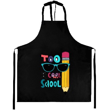 Discover Cool School Pencil and Sunglasses Design Aprons