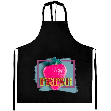 Discover Vibrant Strawberry with Fresh Neon Sign Aprons