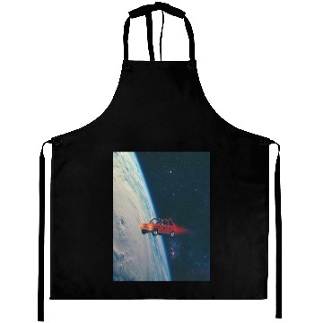 Discover Tiny Red Car in Space Aprons