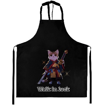 Discover Samurai Cat Illustration for Apparel Aprons
