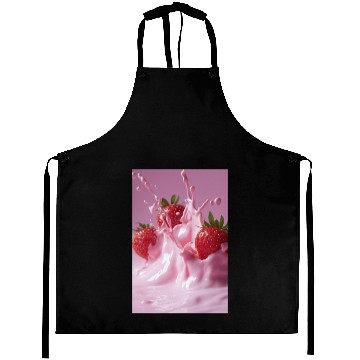 Discover Strawberries in Pink Splash Aprons