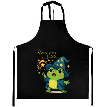 Discover Magical Froggy Wizard Illustration Aprons
