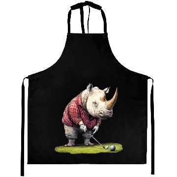 Discover Rhinoceros Golfer / Golf Rhinoceros Aprons