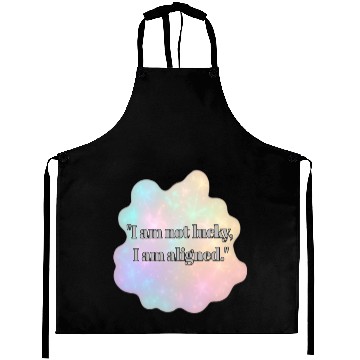 Discover Aligned and Lucky Quote Background Aprons
