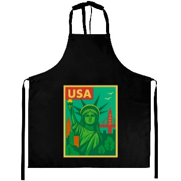 Discover Iconic Statue of Liberty Urban Artwork  Aprons
