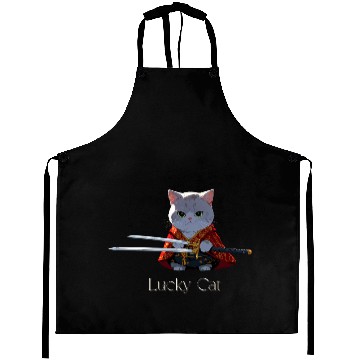 Discover Mythic Warrior Cat with Swords Aprons