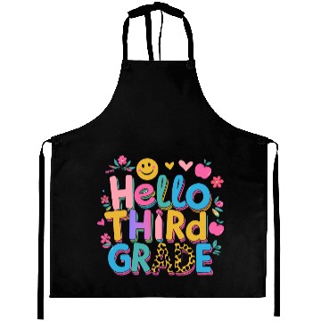 Discover back-to-school-Colorful Hello Third Grade Design Aprons