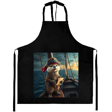Discover Pirate Otter Sailing Adventure Aprons