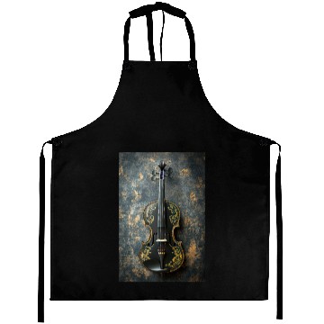 Discover Elegant Black and Gold Violin Aprons