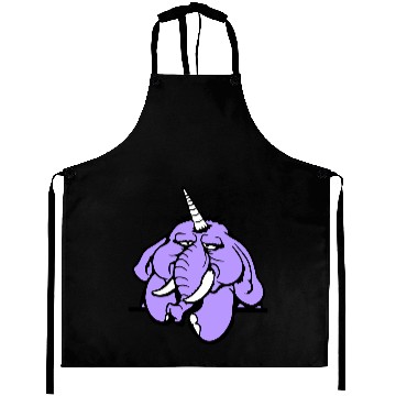 Discover Unicorn Big Elephant Sitting Angry Sad Funny Cool Aprons
