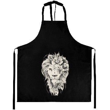 Discover Floral Lion Tattoo Design Aprons